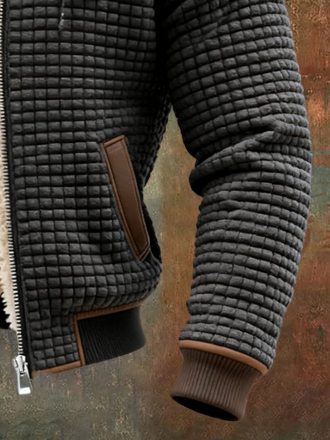 Men's Sherpa Lined Puffer Jacket - Grey