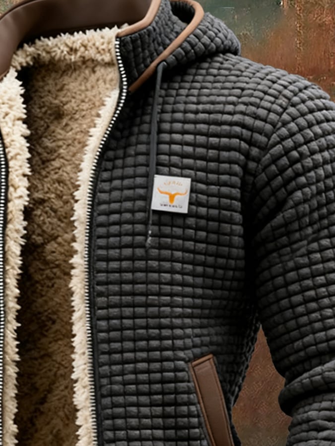 Men's Sherpa Lined Puffer Jacket - Grey