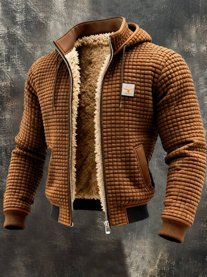 Men's Sherpa Lined Puffer Jacket - Grey