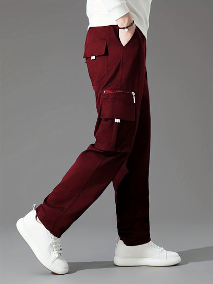 Men's Loose Fit Cargo Trousers - Light Brown