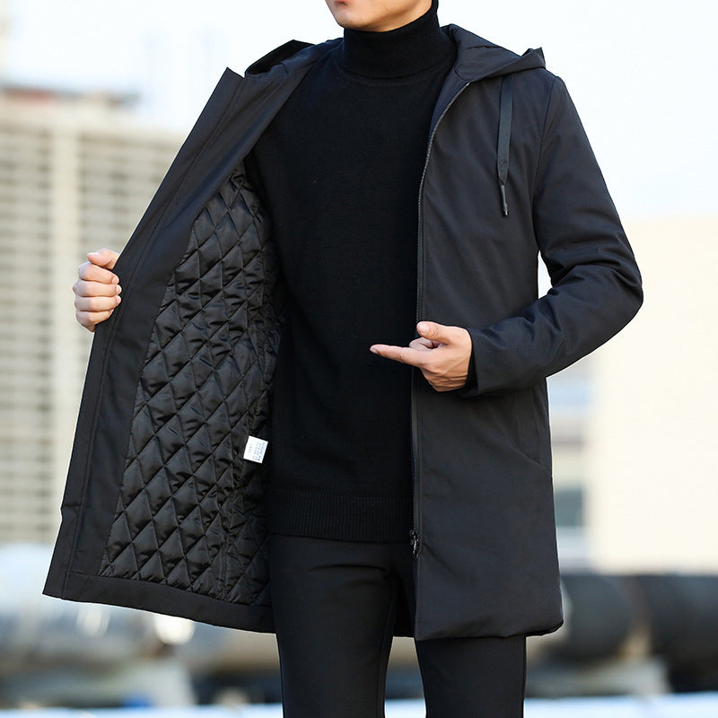 Men's Quilted Insulated Winter Coat - Black