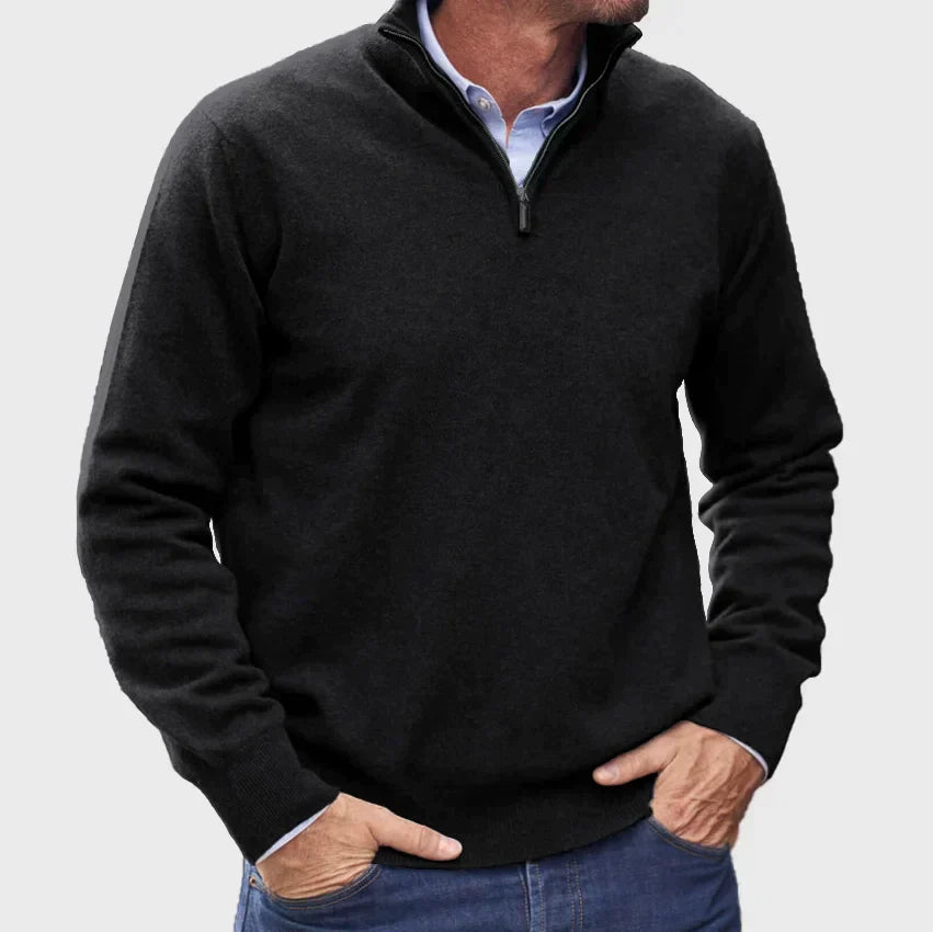Men's Knit Quarter Zip Pullover - Purple