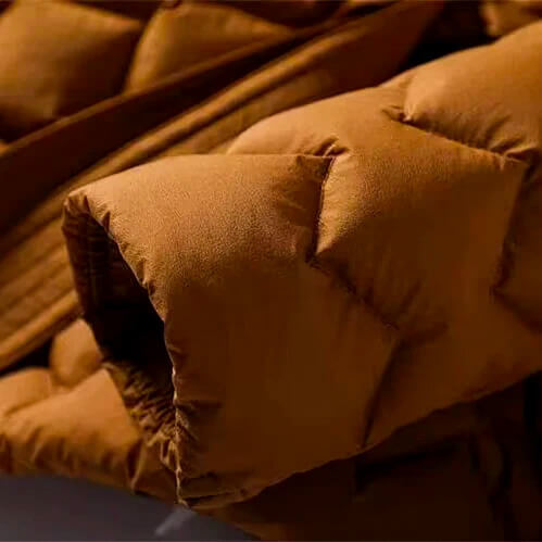 Women's Quilted Down Coat - Amber Orange