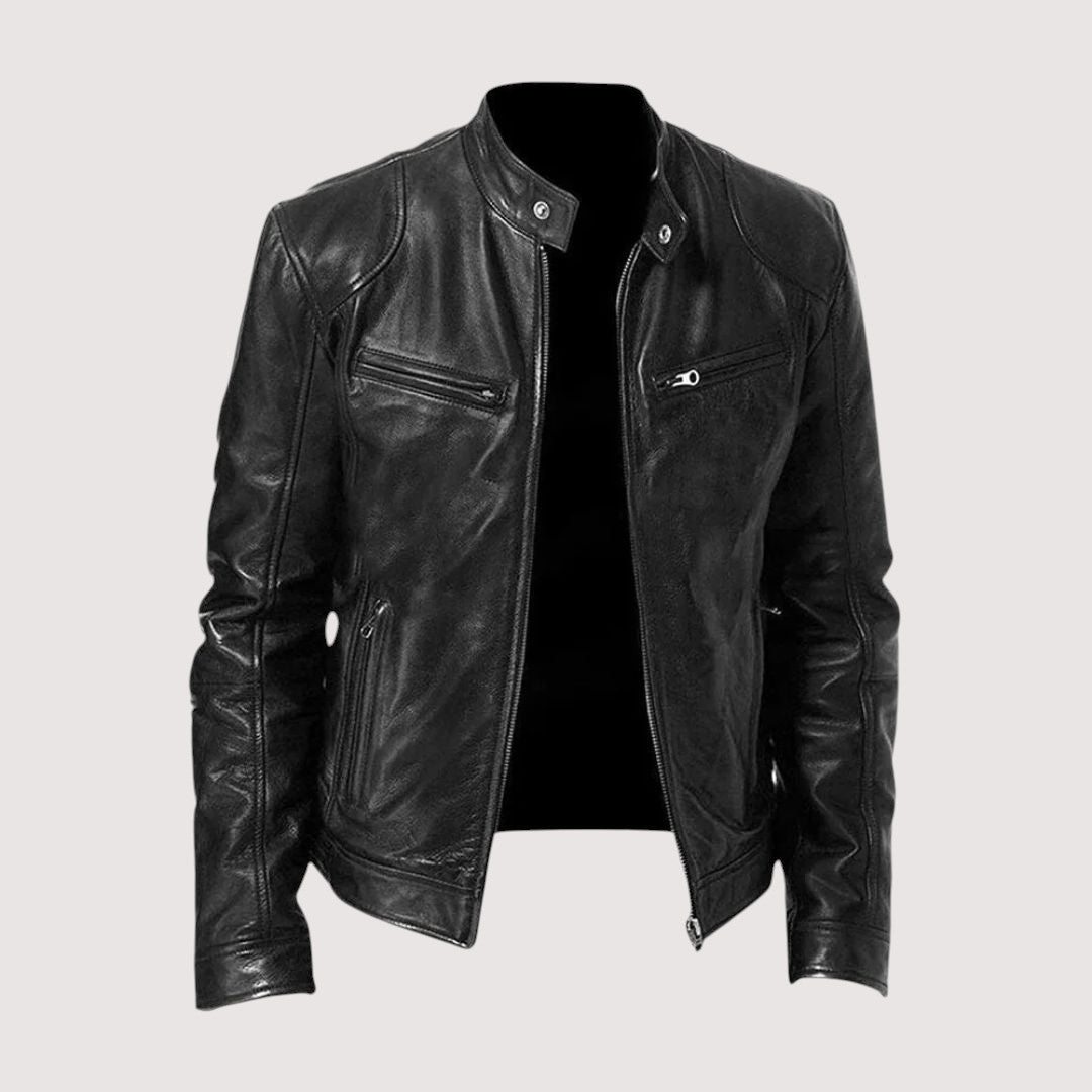 Men's Faux Leather Jacket - Black