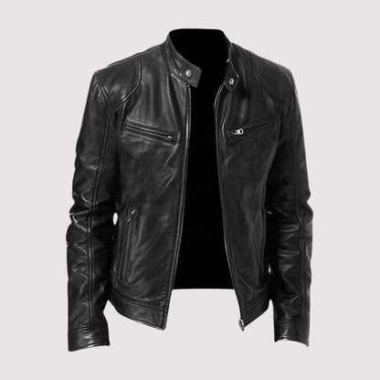 Men's Faux Leather Jacket - Black