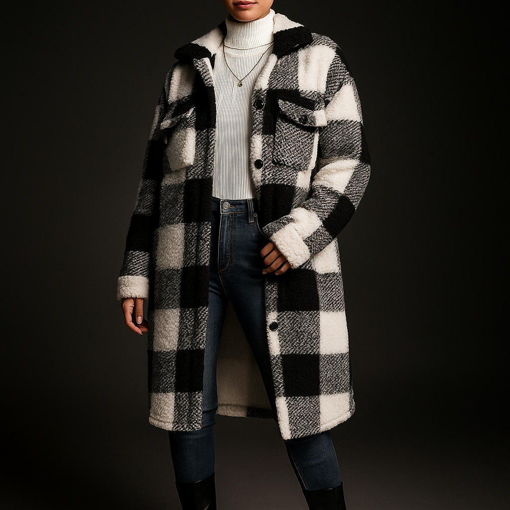 Women's Fleece Overcoat - Black