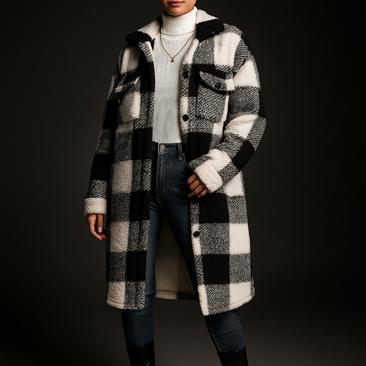 Women's Fleece Overcoat - Black