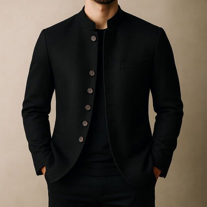 Men's Wool Stand Collar Jacket - Grey