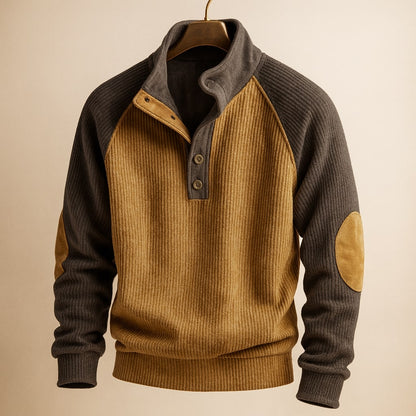 Men's Cable Knit Sweater - Brown