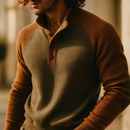 Men's Cable Knit Sweater - Blue Grey