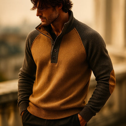 Men's Cable Knit Sweater - Blue Grey