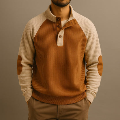 Men's Cable Knit Sweater - Blue Grey