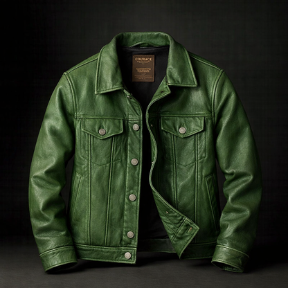Men's Rider Biker Jacket - Green
