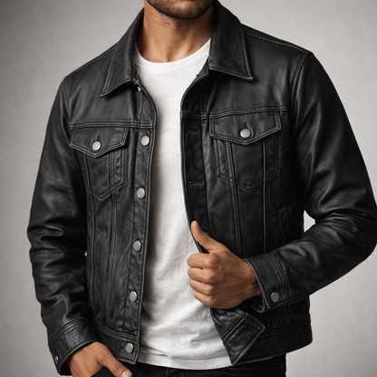 Men's Rider Biker Jacket - Black