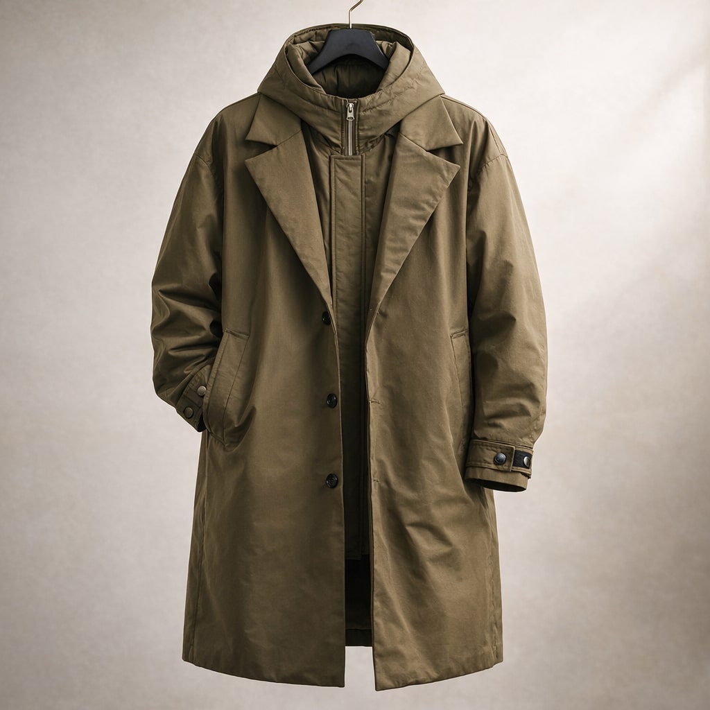 Men's Longline Overcoat - Green