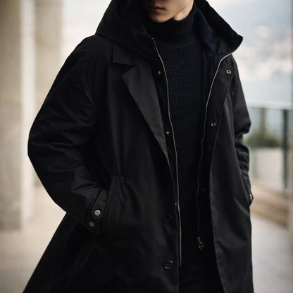 Men's Longline Overcoat - Green