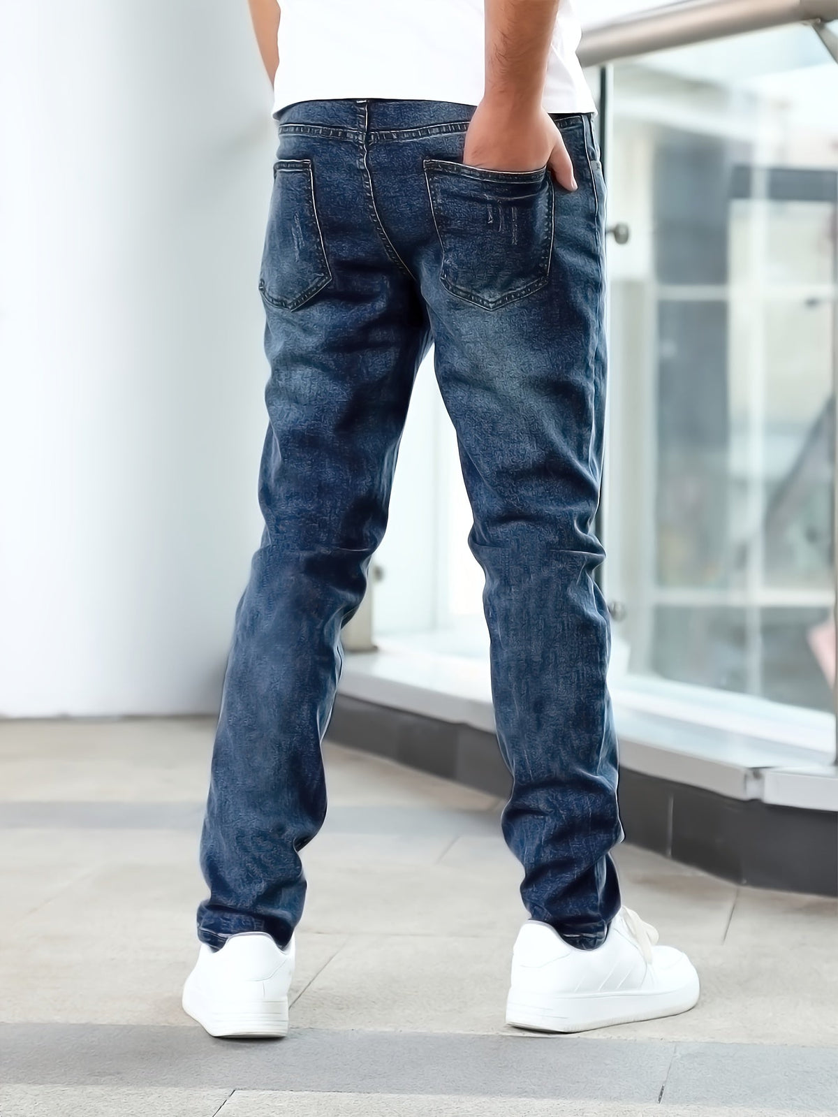 Men's Slim Fit Denim Jeans - Blue