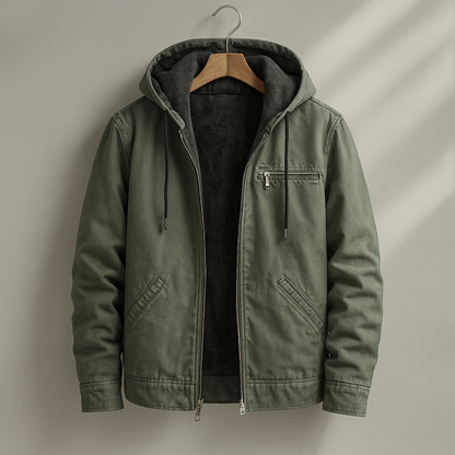 Men's Fleece Lined Denim Jacket - Brown