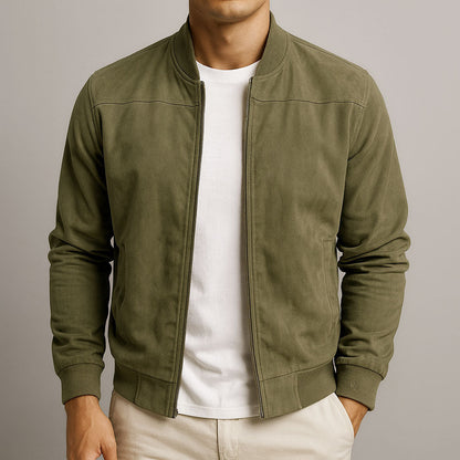 Men's Suede Trucker Jacket - Brown