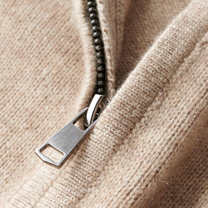 Men's Zip Up Knit Pullover - White