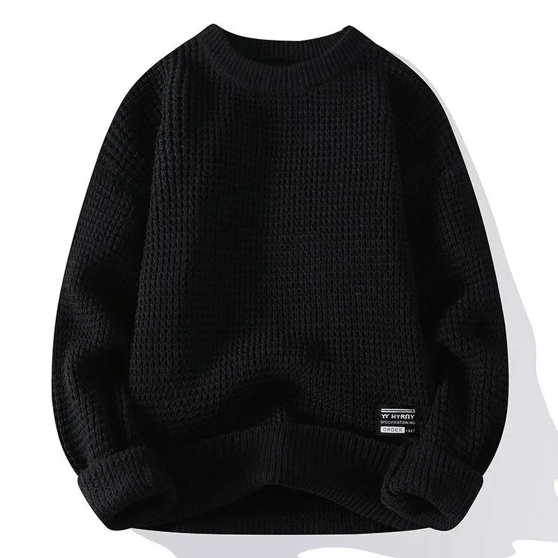 Men's Ribbed Knit Pullover - Olive Green