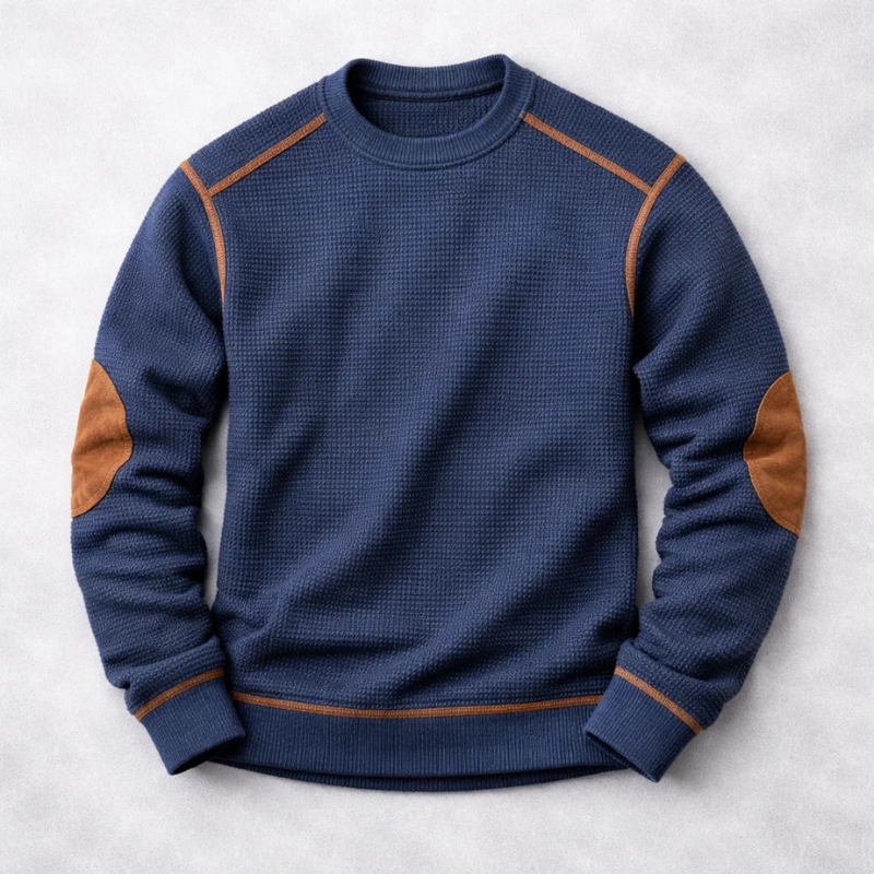 Men's Textured Knit Pullover - Blue