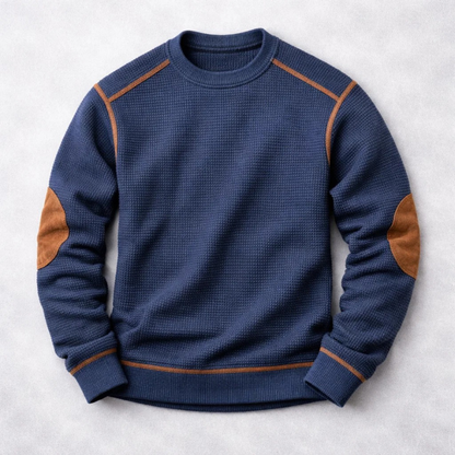 Men's Textured Knit Pullover - Blue