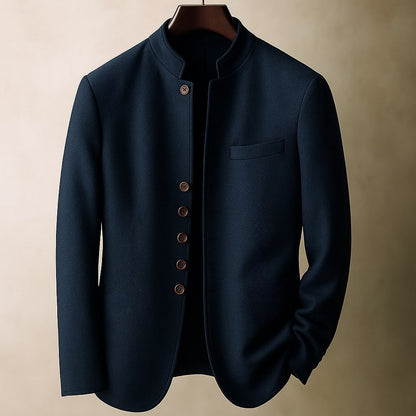 Men's Wool Stand Collar Jacket - Grey