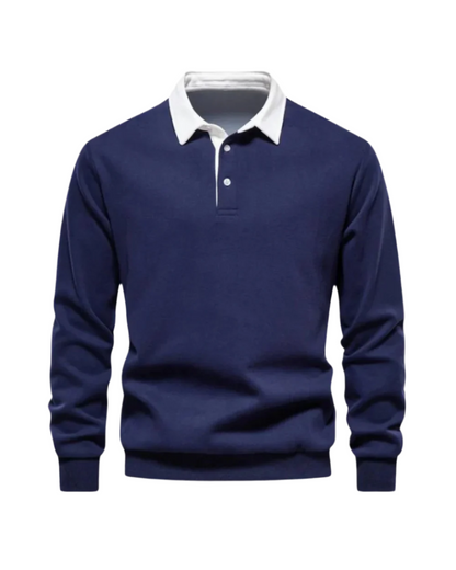 Men's Knit Polo Sweater - Beige