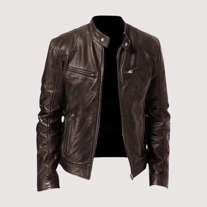 Men's Faux Leather Jacket - Black