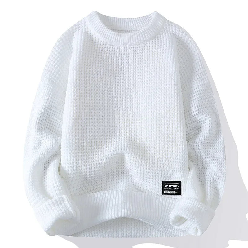Men's Ribbed Knit Pullover - Olive Green