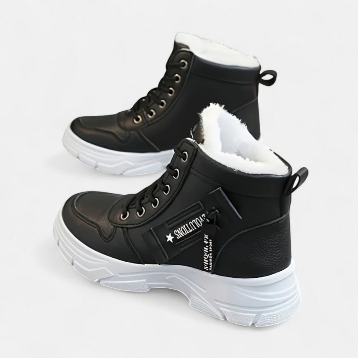 Women's Fleece Lined Lace Up Ankle Boots - Khaki