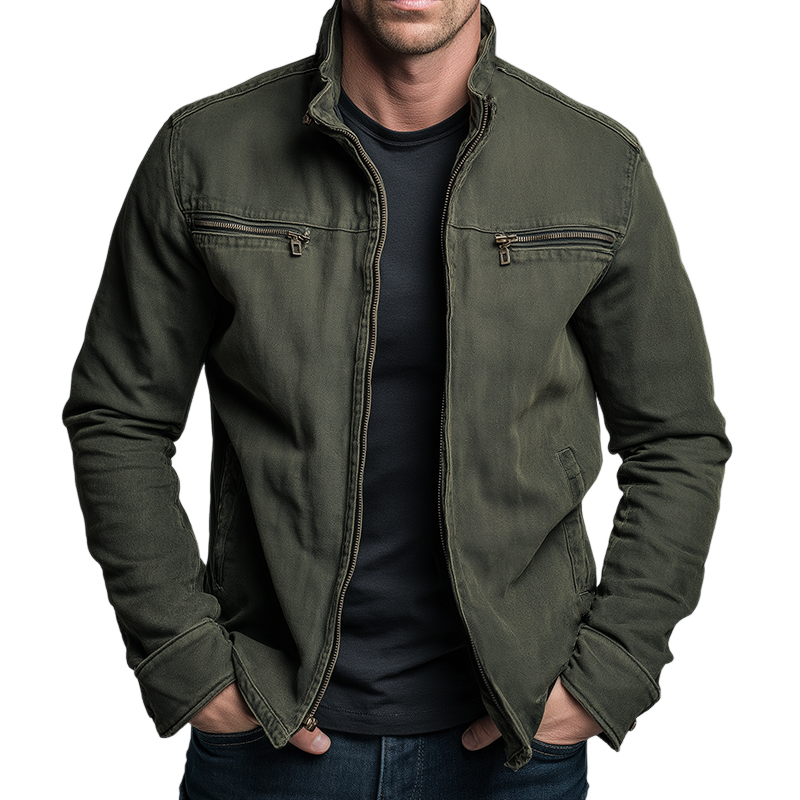 Men's Cotton Field Jacket - Army Green