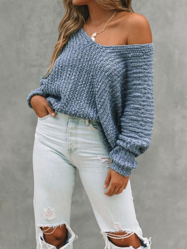 Women's Textured Knit Sweater - BROWN