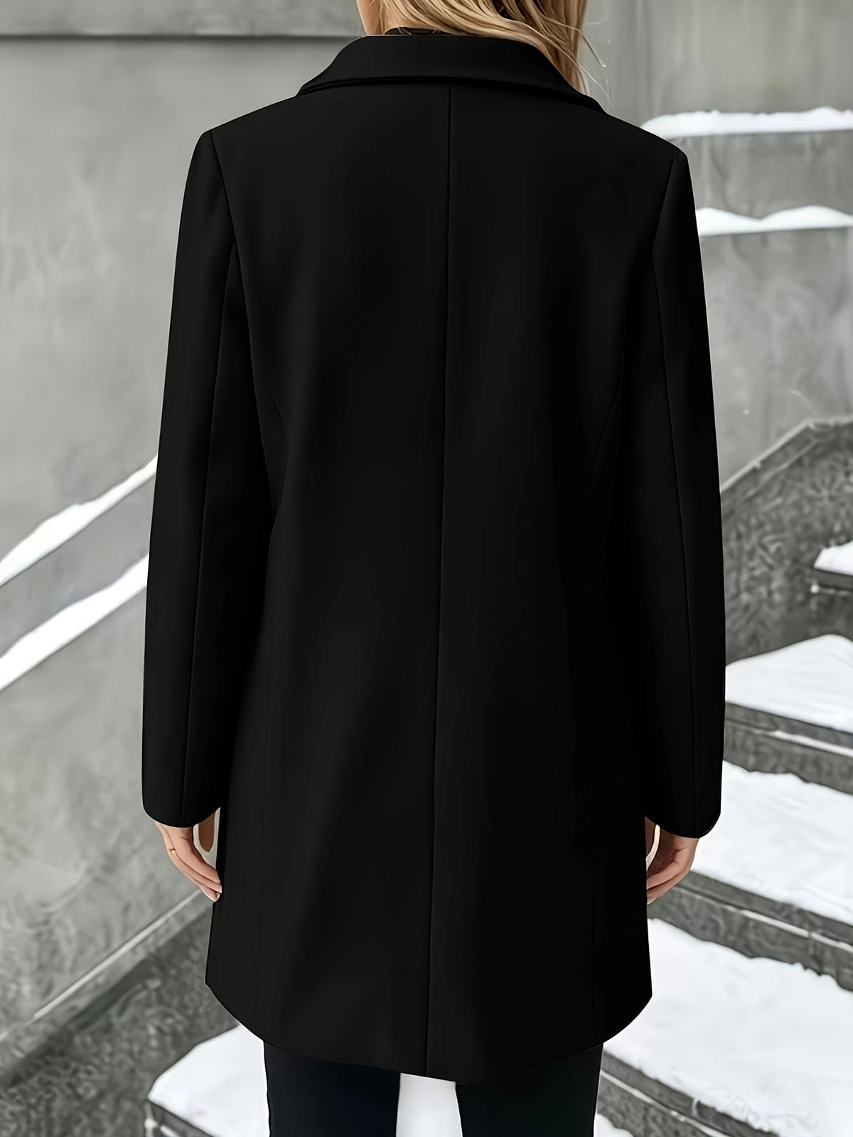 Women's Wool Button Front Coat - Apricot