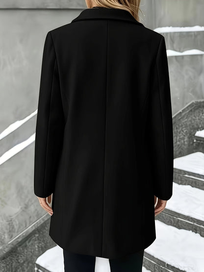 Women's Wool Button Front Coat - Apricot