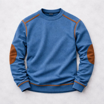 Men's Textured Knit Pullover - Blue