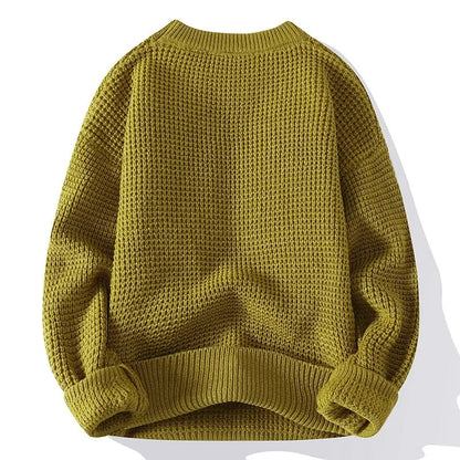 Men's Ribbed Knit Pullover - Olive Green