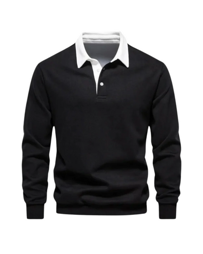Men's Knit Polo Sweater - Beige