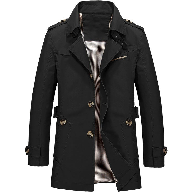 Men's Long Windbreaker Jacket - Beige