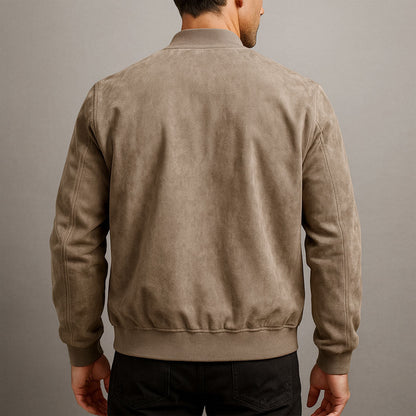 Men's Suede Trucker Jacket - Blue