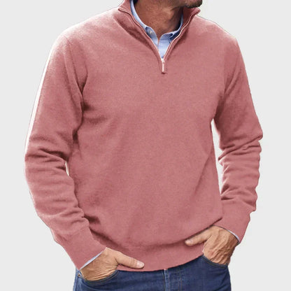 Men's Knit Quarter Zip Pullover - Light Purple