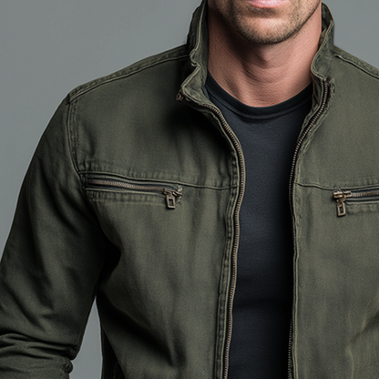 Men's Cotton Field Jacket - Army Green
