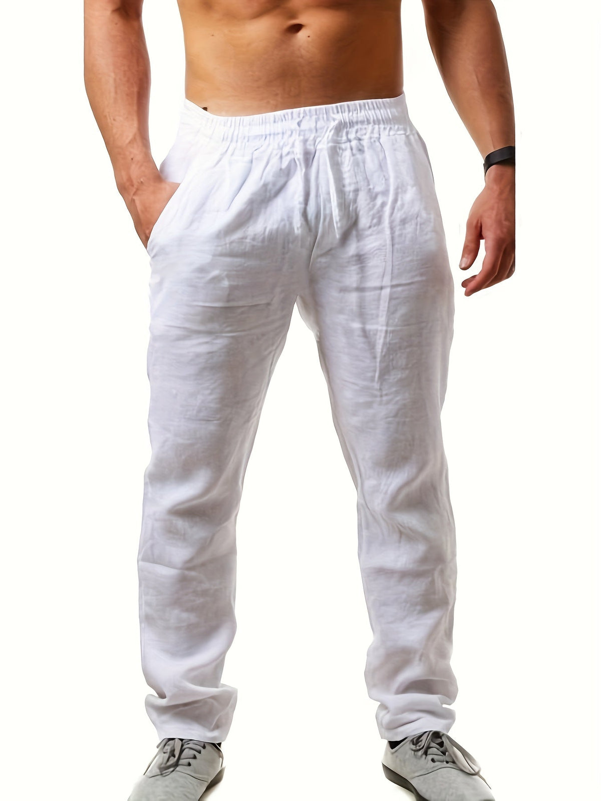 Men's Straight Leg Trousers - Black