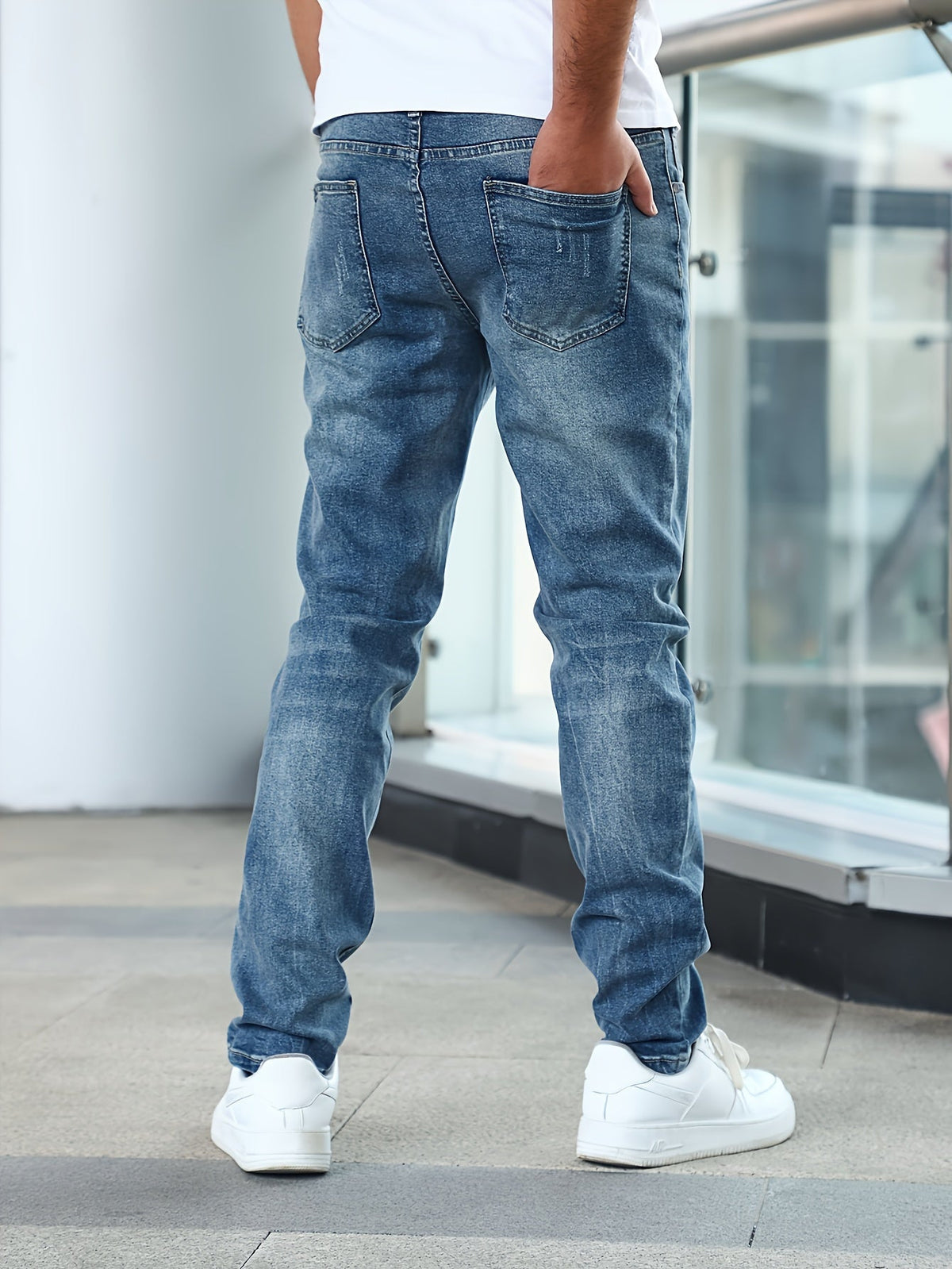 Men's Slim Fit Denim Jeans - Blue