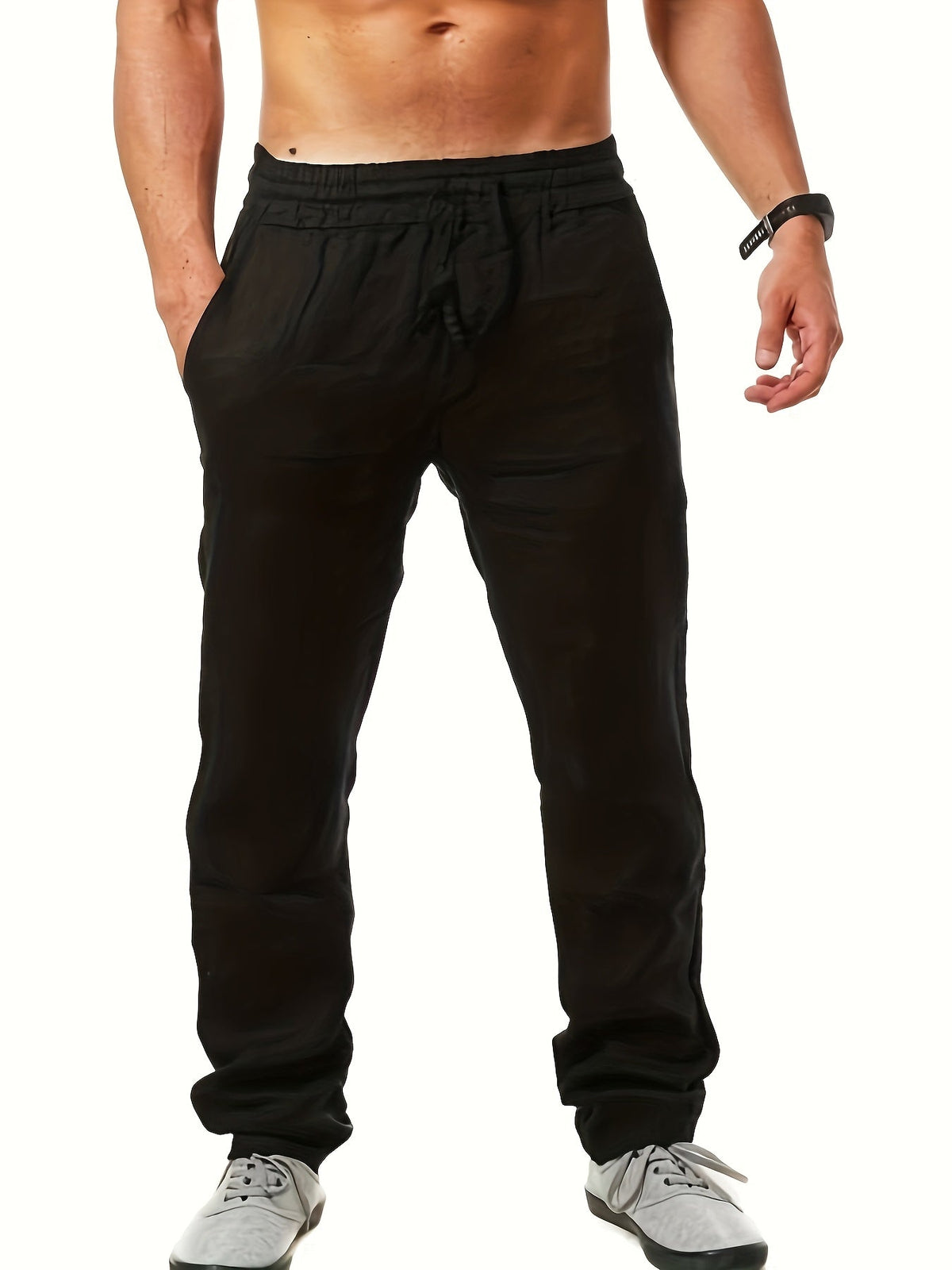 Men's Straight Leg Trousers - Black
