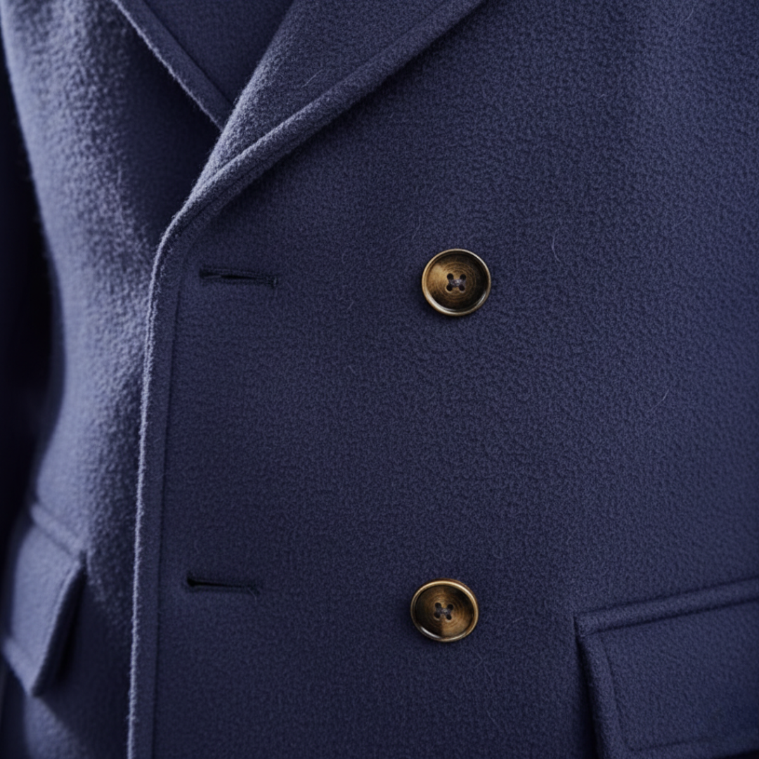 Men's Wool Overcoat - Black