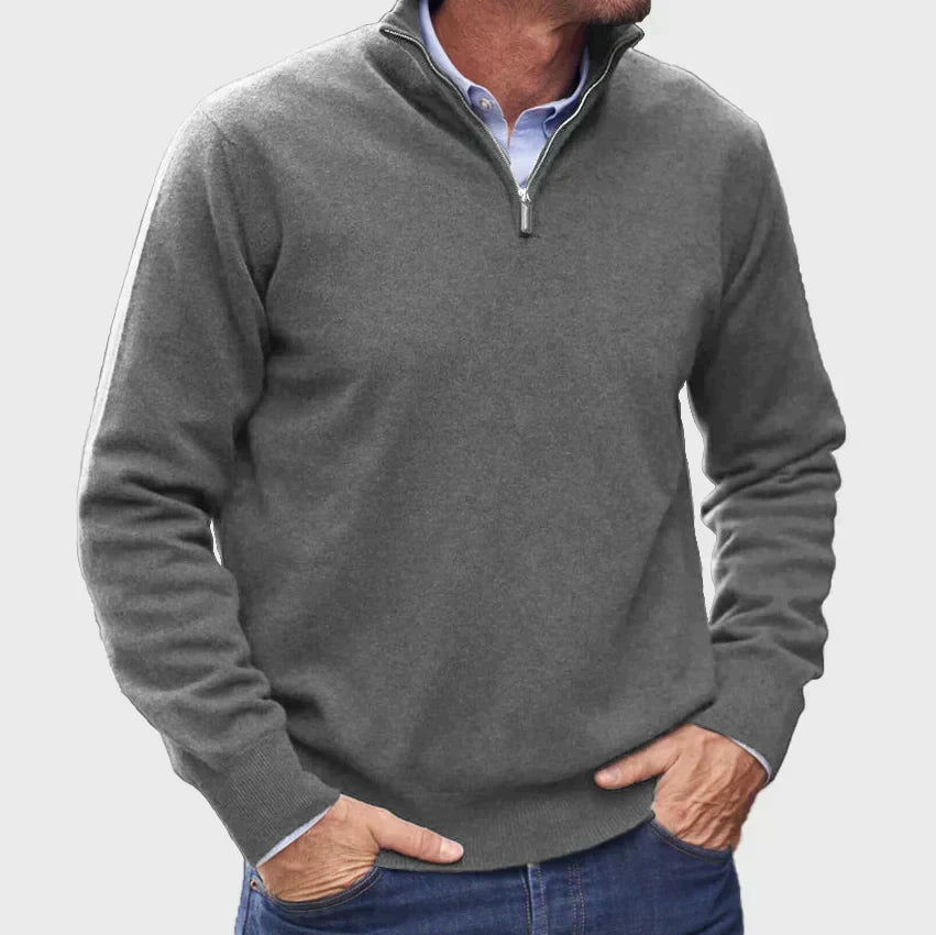 Men's Knit Quarter Zip Pullover - Purple