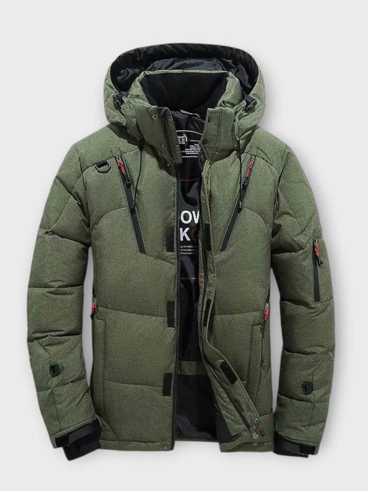 Men's Fleece Lined Solid Winter Jacket - Black