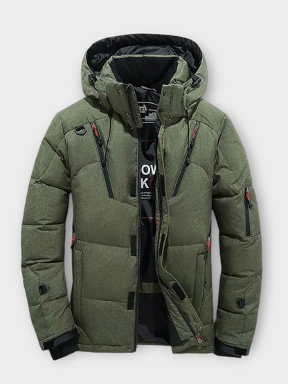 Men's Fleece Lined Solid Winter Jacket - Black